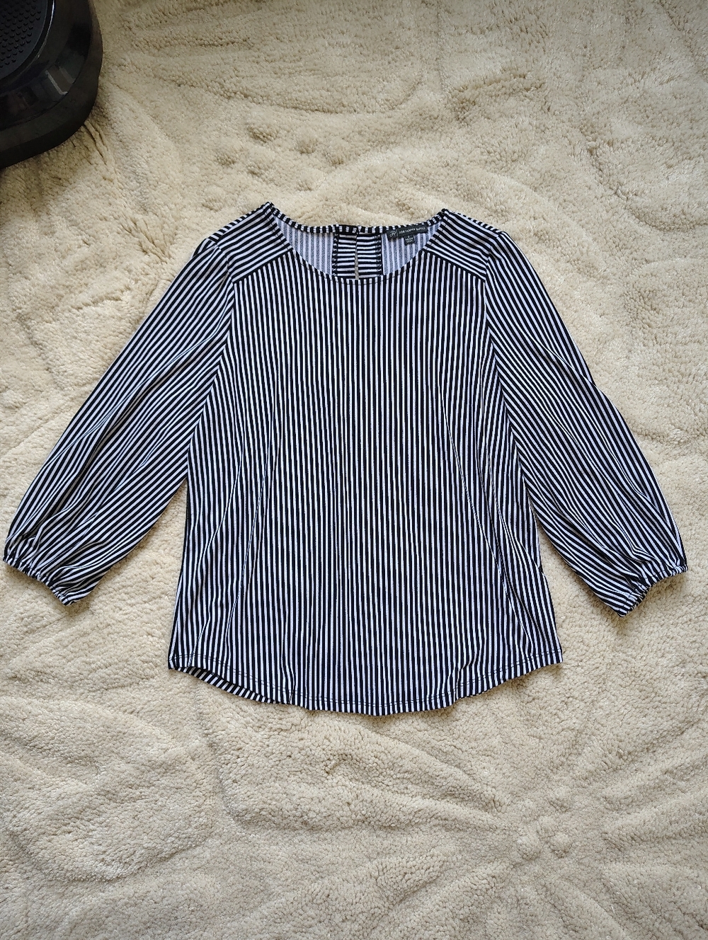 *Like New* Adrianna Papell Women's Small Black & White Striped Blouse